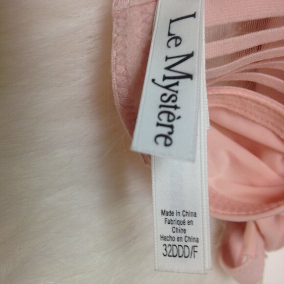 Le Mystere Second Skin Back Smoother Underwire Bra Pink Chiffon 32DDD/F NWT - Picture 4 of 10